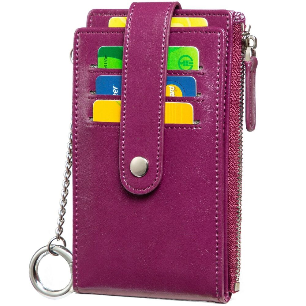 3845 Credit Card Holder RFID Small Wallet Slim - Multi Zipper Card Case